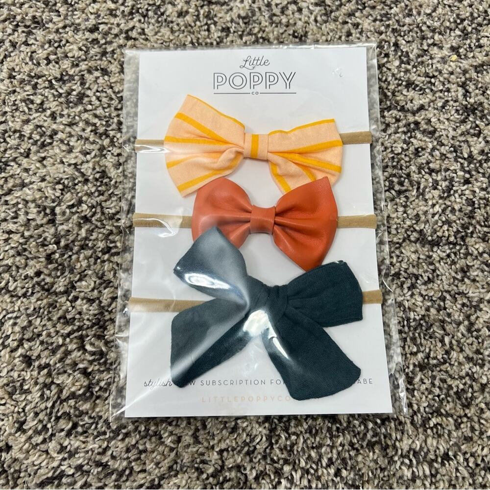 LITTLE POPPY CO Bow Set of 3 Headband Nylon